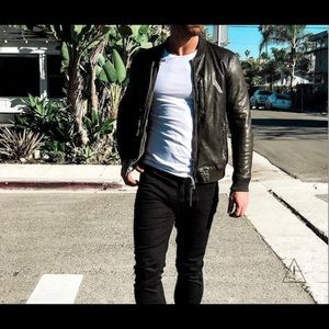 AllSaints Black Leather Jacket Kino